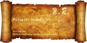 Mihain Román névjegykártya